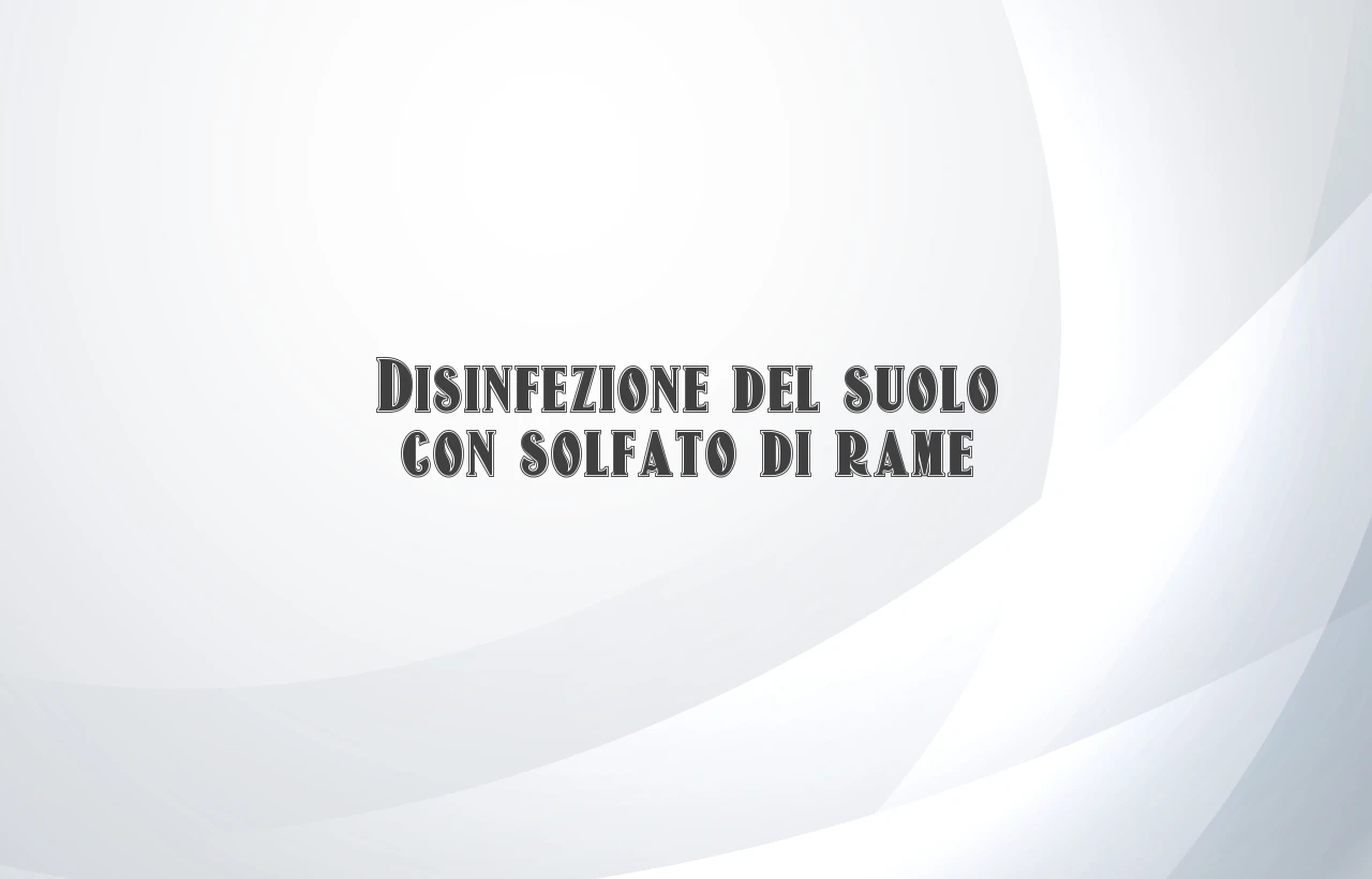 Disinfezione del suolo con solfato di rame